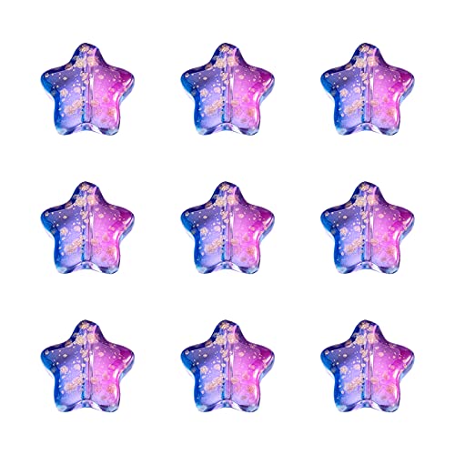 PandaHall 100 Stück Stern Kristall Glasperlen Transparent Spray Painted Star Beads Colorful Pony Loose Spacer Beads for Necklace Earring Jewelry Craft Making von PH PandaHall
