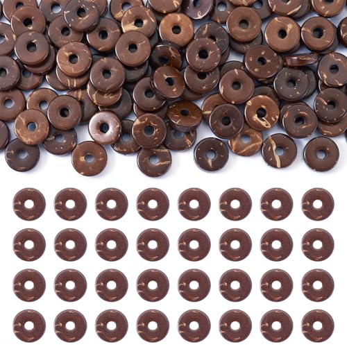 PandaHall 100 Stück flache runde Kokosnussperlen, 7 mm, braune Kokosnussschalen-Perlen, Rondelle, Scheiben-Abstandshalter für Ohrringe, Armbänder, Halsketten, Schmuckherstellung PandaHall 100 Stück flache runde Kokosnussperlen, 7 mm, braune Kokosnussschalen-Perlen, Rondelle, Scheiben-Abstandshalter für Ohrringe, Armbänder, Halsketten, Schmuckherstellung von PH PandaHall