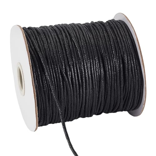 PandaHall 100 Yards 2mm gewachste Baumwollschnur Gewinde Perlen String für Armband Halskette Schmuckherstellung und Makramee Supplies, schwarz PandaHall 100 Yards 2mm gewachste Baumwollschnur Gewinde Perlen String für Armband Halskette Schmuckherstellung und Makramee Supplies, schwarz von PandaHall