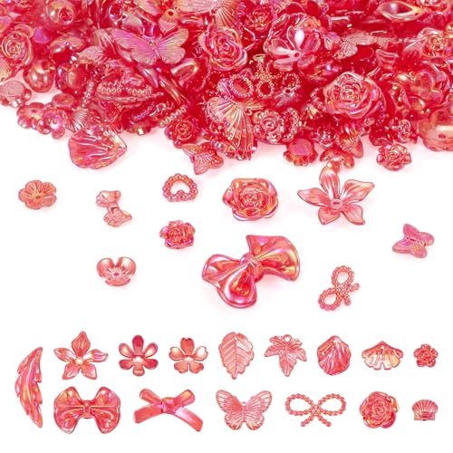 PandaHall 100 g sortierte Acrylperlen, rote Blumen-Perlenkappen, Schleife, Schmetterling, Blumen-Abstandshalter, Blätter, baumelnde Charm-Perlen, Großpackung für Armband, Schmuckherstellung PandaHall 100 g sortierte Acrylperlen, rote Blumen-Perlenkappen, Schleife, Schmetterling, Blumen-Abstandshalter, Blätter, baumelnde Charm-Perlen, Großpackung für Armband, Schmuckherstellung von PH PandaHall
