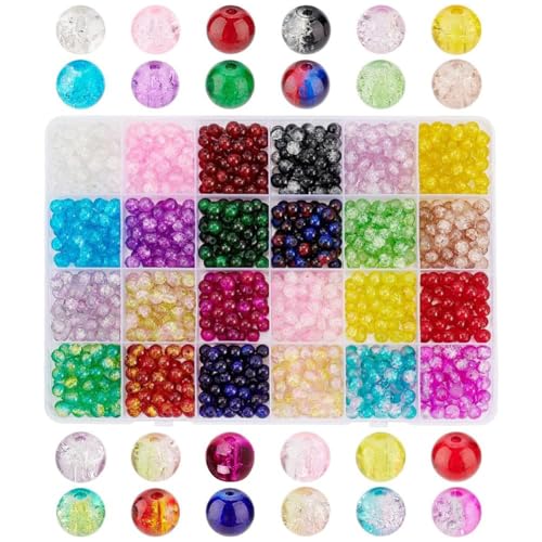 PandaHall 1080 Stück Crackle-Glasperlen, 24 Farben 6mm Lampwork Kristallperle Runde Lose Perlen Handgefertigte Armbandperlen für Sommerperlen Freundschaftsarmband Mutter Schmuckherstellung PandaHall 1080 Stück Crackle-Glasperlen, 24 Farben 6mm Lampwork Kristallperle Runde Lose Perlen Handgefertigte Armbandperlen für Sommerperlen Freundschaftsarmband Mutter Schmuckherstellung von PH PandaHall
