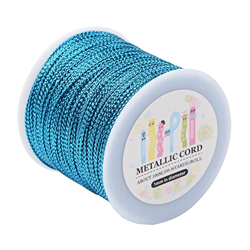 PandaHall 109 Yards Metallic Cord Lametta Rope Dodger Blue Plastic Braided Lametta Cord for Gift Wrapping Christmas Ornament Hanging Decoration PandaHall 109 Yards Metallic Cord Lametta Rope Dodger Blue Plastic Braided Lametta Cord for Gift Wrapping Christmas Ornament Hanging Decoration von PandaHall