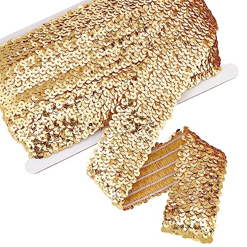 PandaHall 11 Yards 48mm Elastischer Paillette Paillettenbesatz Goldener Spitzenbesatz Zum Basteln Paillettenstreifen Glänzendes Nähen Paillettenband Für Kleid Verschönerung Stirnband Kostüm Nähen PandaHall 11 Yards 48mm Elastischer Paillette Paillettenbesatz Goldener Spitzenbesatz Zum Basteln Paillettenstreifen Glänzendes Nähen Paillettenband Für Kleid Verschönerung Stirnband Kostüm Nähen von PH PandaHall