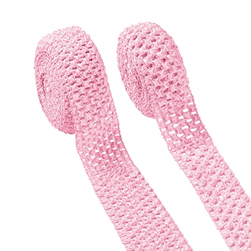 PandaHall 11 Yards Elastisches Häkel-Stirnbandband, 40 mm x 55 mm, Pink, Häkel-Band, Polyester, elastisches Band für Haar-Accessoires, Tutus-Kleid, Schlauch-Top, Bund PandaHall 11 Yards Elastisches Häkel-Stirnbandband, 40 mm x 55 mm, Pink, Häkel-Band, Polyester, elastisches Band für Haar-Accessoires, Tutus-Kleid, Schlauch-Top, Bund von PandaHall