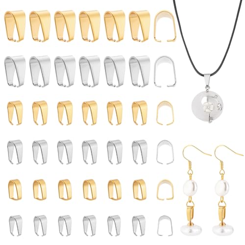 PandaHall 120 stücke 6 Größen Silber & Goldene 304 Edelstahl Snap On Kautionen Anhänger Kautionen Anschlüsse für DIY Schmuck Baumeln Perlen Charms Machen PandaHall 120 stücke 6 Größen Silber & Goldene 304 Edelstahl Snap On Kautionen Anhänger Kautionen Anschlüsse für DIY Schmuck Baumeln Perlen Charms Machen von PH PandaHall