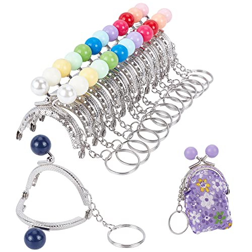 PandaHall 13 Stück Geldbörse Rahmentasche Kussverschluss, 13 Farb Schloss Schlüsselring Münzbeutel Metallrahmen mit Plastikperlen für Geldbörsenherstellung DIY Griff Tasche Nähhandwerk, Platin Farbe PandaHall 13 Stück Geldbörse Rahmentasche Kussverschluss, 13 Farb Schloss Schlüsselring Münzbeutel Metallrahmen mit Plastikperlen für Geldbörsenherstellung DIY Griff Tasche Nähhandwerk, Platin Farbe von PH PandaHall