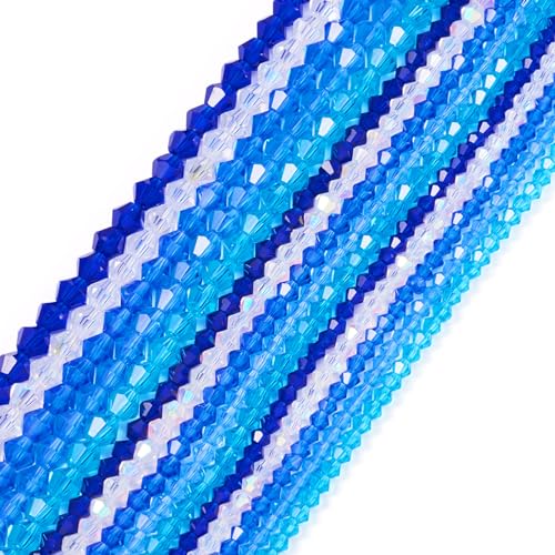 PandaHall 15 Stränge facettierte Doppelkegel-Glasperlen, 3/4/6 mm, Kristallglas-Briolette, lose Perlen, Großpackung für DIY-Handwerk, Armbänder, Halsketten, Ohrringe, Schmuckherstellung PandaHall 15 Stränge facettierte Doppelkegel-Glasperlen, 3/4/6 mm, Kristallglas-Briolette, lose Perlen, Großpackung für DIY-Handwerk, Armbänder, Halsketten, Ohrringe, Schmuckherstellung von PandaHall