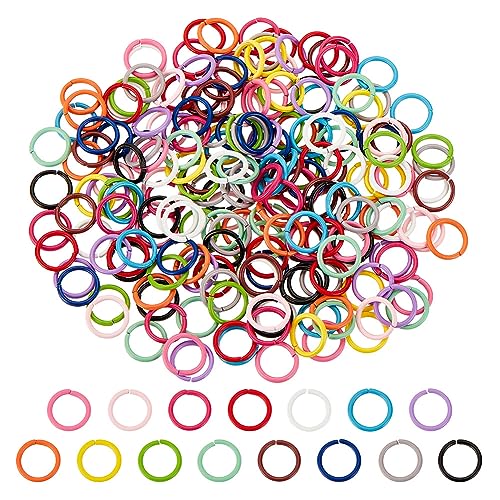 PandaHall 16 Gauge Farbige Biegeringe 225 Stück Offene Biegeringe 8 mm O-Ring-Verbindungsringe Kettenhemd-Ringe Bunte Biegeringe Für Armbänder Halsketten Anhänger Kettenhalsband DIY von PH PandaHall