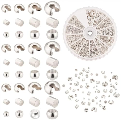PandaHall 1640 Stück Messingrohr Quetschperlen 3~5 mm Quetschperlen Knotenabdeckungen Quetschperlen Stopper Knoten Abdeckkappen Quetschperlen Für Ohrringe Armbänder Halsketten Schmuck Basteln Silbern PandaHall 1640 Stück Messingrohr Quetschperlen 3~5 mm Quetschperlen Knotenabdeckungen Quetschperlen Stopper Knoten Abdeckkappen Quetschperlen Für Ohrringe Armbänder Halsketten Schmuck Basteln Silbern von PH PandaHall