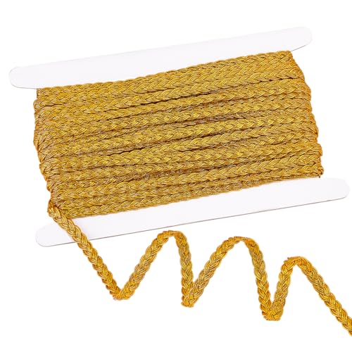 PandaHall 17.5 Yards/16m Filigrane Borte, 8mm Metallgeflecht Spitzenband Dekoratives Stoffband Goldene Wellpappe Zum Nähen von Polstervorhängen Kostüm von PH PandaHall