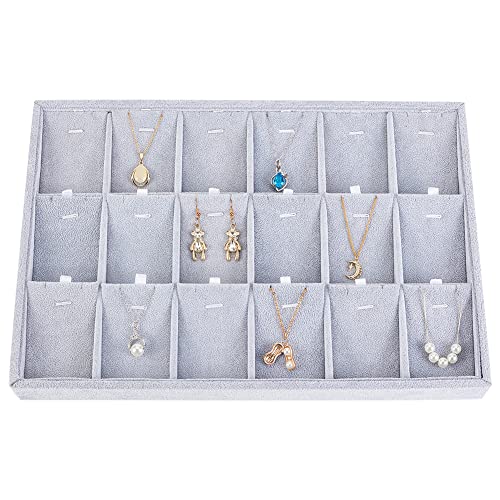 PandaHall 18 Schlitze Halskette Schmucktablett, Halsketten-Display Vitrine Anhänger Charms Organizer mit Herausnehmbaren Einsätzen Schmuckpads für Schmuckaufbewahrung Verkauf, 24x35cm PandaHall 18 Schlitze Halskette Schmucktablett, Halsketten-Display Vitrine Anhänger Charms Organizer mit Herausnehmbaren Einsätzen Schmuckpads für Schmuckaufbewahrung Verkauf, 24x35cm von PH PandaHall