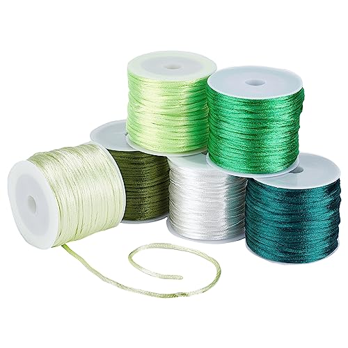 PandaHall 180 Yards Nylonschnur 1 mm Rattail Satinschnur Grün Armbandschnur Faden Für Makramee Kumihimo Freundschaftsarmband Halskette Chinesischer Knoten Traumfänger Zopfhaar Weihnachten 6 Farben PandaHall 180 Yards Nylonschnur 1 mm Rattail Satinschnur Grün Armbandschnur Faden Für Makramee Kumihimo Freundschaftsarmband Halskette Chinesischer Knoten Traumfänger Zopfhaar Weihnachten 6 Farben von PH PandaHall
