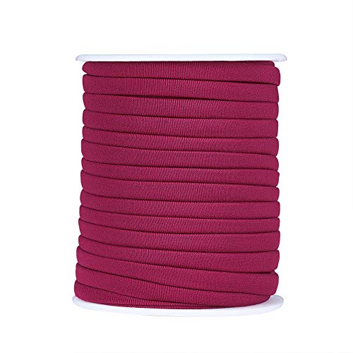 PandaHall 20 Meter flache, dünne elastische Kordel 5 mm weiche Nylon elastische Kordel genähte dehnbare Lycra Schnur zum Nähen Handwerk Stirnband Schmuck Herstellung Zubehör (Cerise) von PandaHall