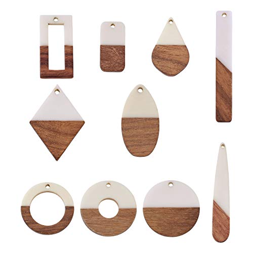 PandaHall 20 Stück Kunstharz-Holz-Anhänger, 7 Stile, hohl, geometrische Holzohrringe, Anhänger mit 1,2 ~ 2 mm Loch für Ohrringe, Halsketten, DIY-Schmuckherstellung PandaHall 20 Stück Kunstharz-Holz-Anhänger, 7 Stile, hohl, geometrische Holzohrringe, Anhänger mit 1,2 ~ 2 mm Loch für Ohrringe, Halsketten, DIY-Schmuckherstellung von PandaHall
