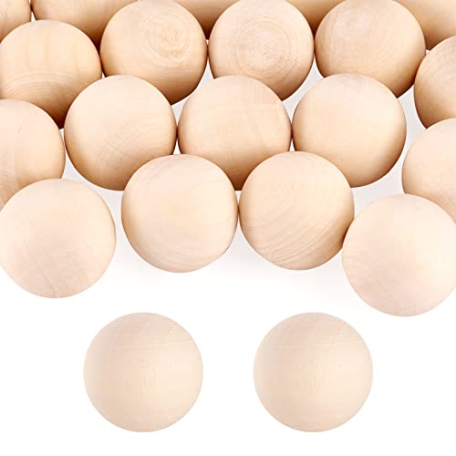 PandaHall 20 Stück natürliche runde Holzperlen, 24 ~ 25 mm, ohne Loch, Holzkugel-Abstandshalter, lose Perlen für Makramee, Handwerk, DIY, Schmuckherstellung, Heimdekoration PandaHall 20 Stück natürliche runde Holzperlen, 24 ~ 25 mm, ohne Loch, Holzkugel-Abstandshalter, lose Perlen für Makramee, Handwerk, DIY, Schmuckherstellung, Heimdekoration von PH PandaHall