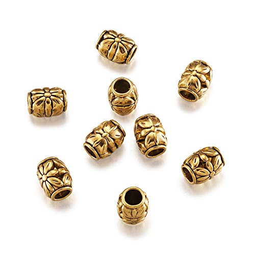 PandaHall 20 Stück tibetischer Stil Legierung Barrel Perlen 8,5 x 10,5 mm Antik Gold Große Loch Trommel Metall Spacer lose Charms Perlen für Armband Halskette Schmuckherstellung Loch: 4,5 mm PandaHall 20 Stück tibetischer Stil Legierung Barrel Perlen 8,5 x 10,5 mm Antik Gold Große Loch Trommel Metall Spacer lose Charms Perlen für Armband Halskette Schmuckherstellung Loch: 4,5 mm von PandaHall