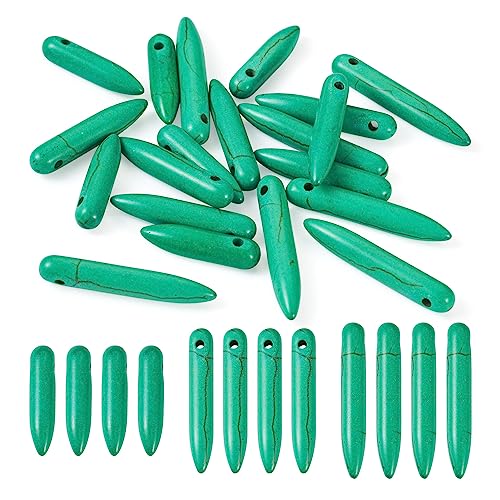 PandaHall 20 Stück türkisfarbene Edelsteinperlen mit abgestufter Stachel, Stoßzähne, Steinperlen, oben gebohrt, kugelförmig, spitz, Charms für Halskette, Schmuckherstellung PandaHall 20 Stück türkisfarbene Edelsteinperlen mit abgestufter Stachel, Stoßzähne, Steinperlen, oben gebohrt, kugelförmig, spitz, Charms für Halskette, Schmuckherstellung von PandaHall