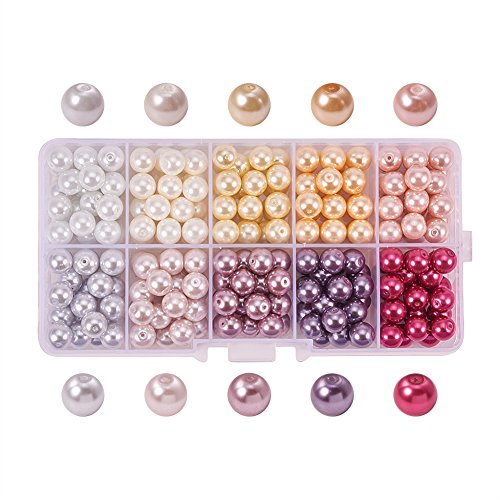 PandaHall 230 Stück Glasperlen, 10 Farben 8mm Perlmuttperlen Satinierte Runde Abstandsperlen Glatte Bastelperlen für Heimwerker Kunsthandwerk Armbänder Halsketten Schmuckherstellung PandaHall 230 Stück Glasperlen, 10 Farben 8mm Perlmuttperlen Satinierte Runde Abstandsperlen Glatte Bastelperlen für Heimwerker Kunsthandwerk Armbänder Halsketten Schmuckherstellung von PH PandaHall
