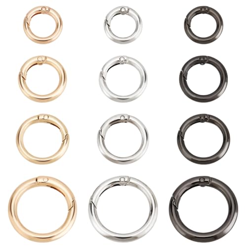 PandaHall 24 Stück 3 Farben 20/25 / 28/35 mm Feder-O-Ring Runde Karabiner Karabinerhaken Trigger Spring Schlüsselanhänger Schnalle für Schlüsselanhänger, Taschen, Schmuck DIY Handwerk machen PandaHall 24 Stück 3 Farben 20/25 / 28/35 mm Feder-O-Ring Runde Karabiner Karabinerhaken Trigger Spring Schlüsselanhänger Schnalle für Schlüsselanhänger, Taschen, Schmuck DIY Handwerk machen von PH PandaHall
