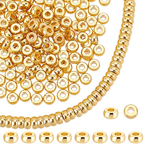 PH PandaHall 240 Stück 18K Gold Disc Spcer Beads 4 mm Flache Runde Perlen Heishi Rondelle Perlen Massive Messingperlen Metallabstandshalter Für Weihnachtsdeko Stapelbar Halskette Armband PH PandaHall 240 Stück 18K Gold Disc Spcer Beads 4 mm Flache Runde Perlen Heishi Rondelle Perlen Massive Messingperlen Metallabstandshalter Für Weihnachtsdeko Stapelbar Halskette Armband von PH PandaHall