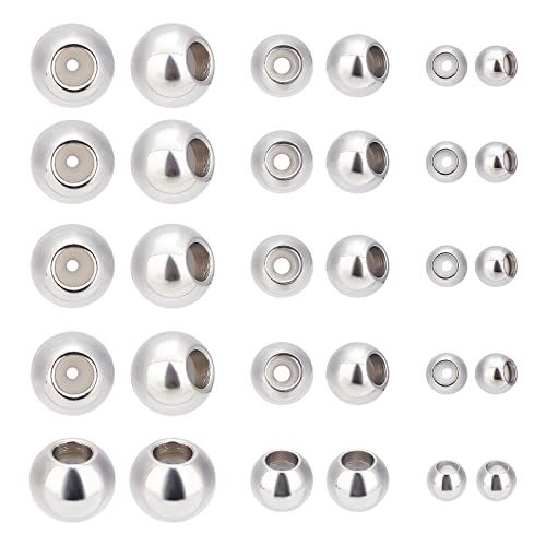 PandaHall 30 Stück Edelstahl Stopperperlen Schiebeperlen 4 mm 6 mm 8 mm Rondelle Abstandsperlen Mit Gummi Innenseite Passend Für Verstellbare Schieberkette Jeweley Armband Halskette Herstellung PandaHall 30 Stück Edelstahl Stopperperlen Schiebeperlen 4 mm 6 mm 8 mm Rondelle Abstandsperlen Mit Gummi Innenseite Passend Für Verstellbare Schieberkette Jeweley Armband Halskette Herstellung von PH PandaHall