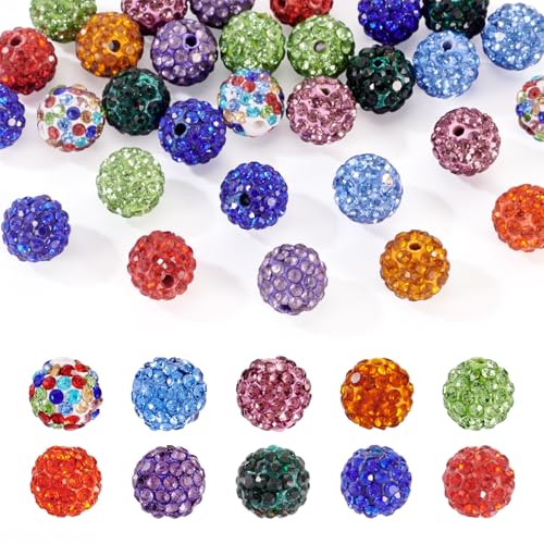 PandaHall 30 Stück Strass-Ton-Perlen, 10 mm, runde Polymer-Ton-Perlen, bunte Kristallperlen, Großpackung für Schmuckherstellung, Perlenstift-Dekoration PandaHall 30 Stück Strass-Ton-Perlen, 10 mm, runde Polymer-Ton-Perlen, bunte Kristallperlen, Großpackung für Schmuckherstellung, Perlenstift-Dekoration von PH PandaHall