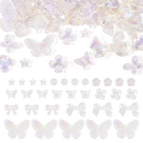 PandaHall 30 g Harz-Blumenperlen, barocke Schmetterlings-Schleife, sortiert, Armbandperlen, transparent, ästhetische Bastelperlen, Großpackung für DIY-Schmuckherstellung PandaHall 30 g Harz-Blumenperlen, barocke Schmetterlings-Schleife, sortiert, Armbandperlen, transparent, ästhetische Bastelperlen, Großpackung für DIY-Schmuckherstellung von PandaHall