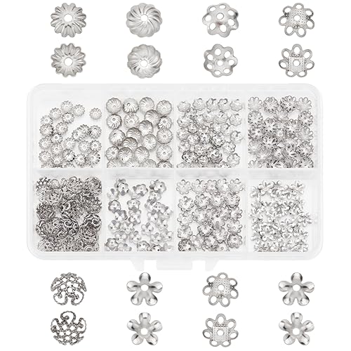PandaHall 320 Stück Blume Perlenkappen 8 Style Spacer Perlenkappen 304 Edelstahl Perlenenden Spacer Blume Filigranes Ende Für Schmuck Halskette Anhänger Armband Ohrring Herstellung PandaHall 320 Stück Blume Perlenkappen 8 Style Spacer Perlenkappen 304 Edelstahl Perlenenden Spacer Blume Filigranes Ende Für Schmuck Halskette Anhänger Armband Ohrring Herstellung von PH PandaHall