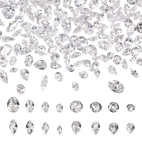 PandaHall 320 facettierte klare Zirkonia-Steine, lose CZ-Steine, 3 ~ 7 mm, ovale Pferdeauge, Tropfenform, Strass, Cabochons, Kristall-Diamant-Perlen für Nagelkunst, Handwerk, Schmuckherstellung PandaHall 320 facettierte klare Zirkonia-Steine, lose CZ-Steine, 3 ~ 7 mm, ovale Pferdeauge, Tropfenform, Strass, Cabochons, Kristall-Diamant-Perlen für Nagelkunst, Handwerk, Schmuckherstellung von PH PandaHall