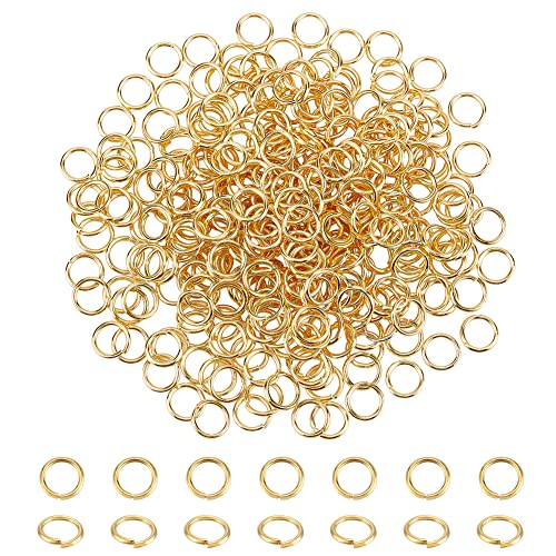 PandaHall 360pcs Messing-Sprungringe, dicht, Aber Nicht gelötet, golden, 8x1 mm von PH PandaHall