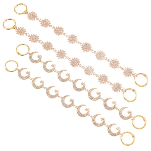 PandaHall 4 Stück Goldene Dekorative Ketten 11-12cm Punk-Schuhketten Mit Anhängern Aus Sonne Und Mond Schmuckkette Legierung Hosenkette Jeansketten Für DIY-Schuhe Sandalen Freizeitschuhe PandaHall 4 Stück Goldene Dekorative Ketten 11-12cm Punk-Schuhketten Mit Anhängern Aus Sonne Und Mond Schmuckkette Legierung Hosenkette Jeansketten Für DIY-Schuhe Sandalen Freizeitschuhe von PH PandaHall
