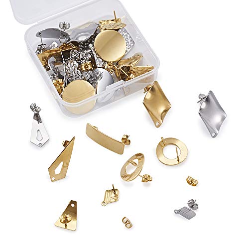 PandaHall 40 Stück Edelstahl-Ohrstecker mit Schlaufe in 10 Stilen Ohrstecker mit 40 Schmetterlingsohrring-Verschlüssen für DIY Ohrringe und Schmuckherstellung PandaHall 40 Stück Edelstahl-Ohrstecker mit Schlaufe in 10 Stilen Ohrstecker mit 40 Schmetterlingsohrring-Verschlüssen für DIY Ohrringe und Schmuckherstellung von PH PandaHall