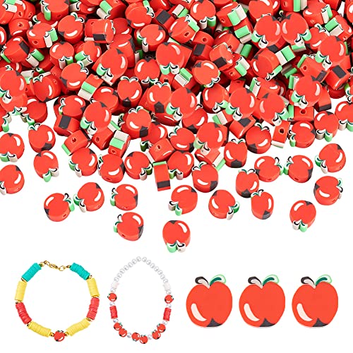 PandaHall 400 Stück Rote Frucht-Polymer-Ton-Perlen Handgefertigte Obst-Perlen Obst Zwischenperlen Polymer-Ton Obst-Perlen Für Schmuck Halskette Armband Ohrring Haarschmuck Heimdekoration von PH PandaHall