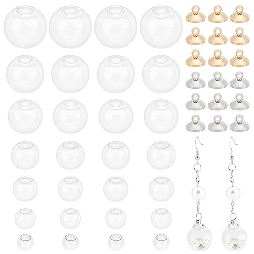 PandaHall 42 Mini-Kugel aus Klarem Glas, Leer Wunsch Glaskugel mit Kappen Befüllbarem Kugelfläschchen Charm Transparenten Ornamenten zum Aufhängen für DIY Anhänger Ohrstecker Herstellung, 8~20x19mm PandaHall 42 Mini-Kugel aus Klarem Glas, Leer Wunsch Glaskugel mit Kappen Befüllbarem Kugelfläschchen Charm Transparenten Ornamenten zum Aufhängen für DIY Anhänger Ohrstecker Herstellung, 8~20x19mm von PH PandaHall