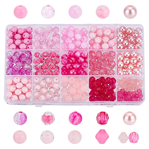 PH PandaHall 430pcs Bastelperlen Rosa zum Auffädeln 16 Styles Pink Assorted Schmuckperlen Round Smooth Beads Chunky Bubblegum Ball Beads für DIY Armbänder, Ohrringe, Halskette, Kleidung Dekorieren PH PandaHall 430pcs Bastelperlen Rosa zum Auffädeln 16 Styles Pink Assorted Schmuckperlen Round Smooth Beads Chunky Bubblegum Ball Beads für DIY Armbänder, Ohrringe, Halskette, Kleidung Dekorieren von PH PandaHall