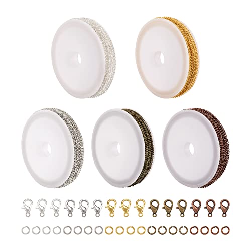 PandaHall 5 Rollen gedrehte Gliederketten Panzerkette Halskette Ketten mit Biegeringe Karabinerverschlüsse für Armband Schmuck Basteln PandaHall 5 Rollen gedrehte Gliederketten Panzerkette Halskette Ketten mit Biegeringe Karabinerverschlüsse für Armband Schmuck Basteln von PH PandaHall