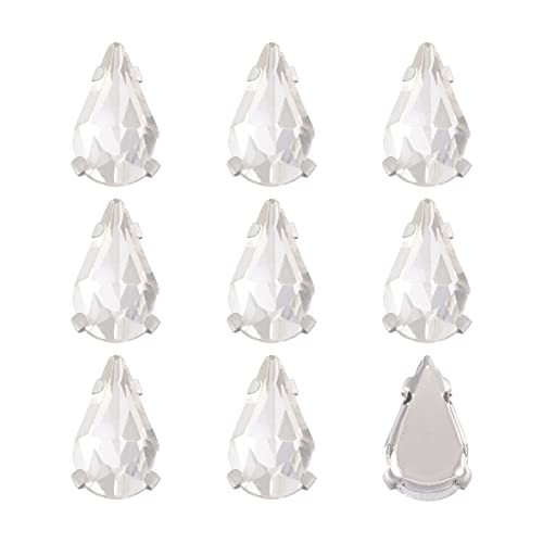 PandaHall 50 Stück Strasssteine in Tropfenform zum Aufnähen, klare Kristallglas-Klauen mit Loch, Platin Krappenfassung, flache Rückseite, Klaue für DIY Kleidung, Schuhe, Taschen, Dekorationen PandaHall 50 Stück Strasssteine in Tropfenform zum Aufnähen, klare Kristallglas-Klauen mit Loch, Platin Krappenfassung, flache Rückseite, Klaue für DIY Kleidung, Schuhe, Taschen, Dekorationen von PH PandaHall