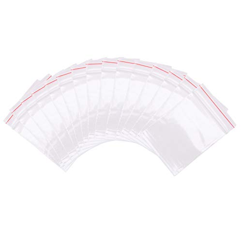 PandaHall 500Pcs Kunststoff Zip Lock Taschen, wiederverschließbare Verpackentaschen, klare Top Seal Tasche, Rechteck, 6X4cm von PH PandaHall