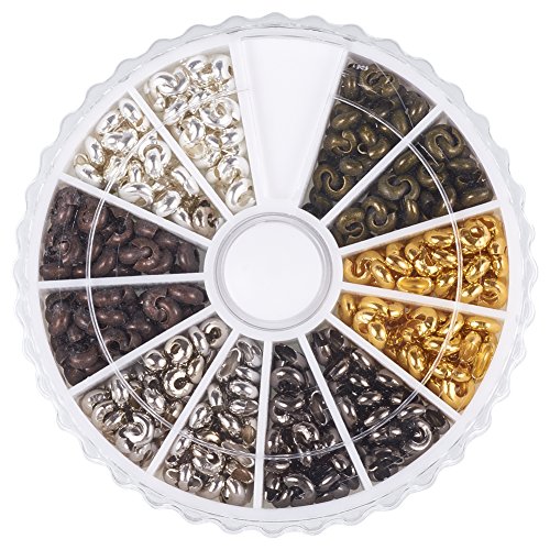PandaHall 6 Farben 590 Stück Halbrund Quetschperlen Knoten Set Quetschperlen Knoten Set für DIY Schmuckherstellung, 4mm PandaHall 6 Farben 590 Stück Halbrund Quetschperlen Knoten Set Quetschperlen Knoten Set für DIY Schmuckherstellung, 4mm von PH PandaHall