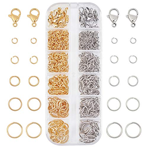 PandaHall 690Stk 304 Offene Biegeringe Aus Edelstahl Für Die Herstellung von Schmuckverbindern Schmuck, Der Die Farbe Golden & Edelstahl Findet, 4mm 6mm 8mm 10mm 12mm PandaHall 690Stk 304 Offene Biegeringe Aus Edelstahl Für Die Herstellung von Schmuckverbindern Schmuck, Der Die Farbe Golden & Edelstahl Findet, 4mm 6mm 8mm 10mm 12mm von PandaHall