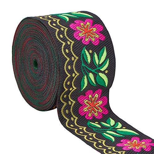 PandaHall 7m Floral Besticktes Jacquardband Vintage Woven Trim Für Verzierungen Bastelbedarf, Farbig, 50 mm Breit PandaHall 7m Floral Besticktes Jacquardband Vintage Woven Trim Für Verzierungen Bastelbedarf, Farbig, 50 mm Breit von PH PandaHall