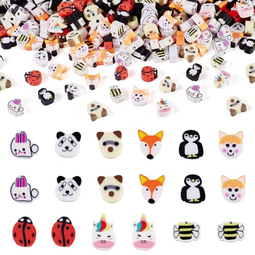 PandaHall 80 g Polymer-Ton-Perlen, Fuchs, Panda, Pinguin, Biene, Kaninchen, Marienkäfer, Einhorn, Hund, Cartoon, Tonperlen für Schmuckherstellung, DIY, Ohrringe, Armband, Halskette PandaHall 80 g Polymer-Ton-Perlen, Fuchs, Panda, Pinguin, Biene, Kaninchen, Marienkäfer, Einhorn, Hund, Cartoon, Tonperlen für Schmuckherstellung, DIY, Ohrringe, Armband, Halskette von PandaHall