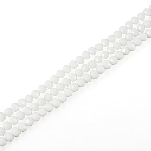PandaHall Briolette facettierte Rondelle-Glasperlen, 6 mm, weißes, undurchsichtiges Glas, winzige Abstandshalter für Armbänder, Halsketten, Ohrringe, Schmuckherstellung, 870 Stück PandaHall Briolette facettierte Rondelle-Glasperlen, 6 mm, weißes, undurchsichtiges Glas, winzige Abstandshalter für Armbänder, Halsketten, Ohrringe, Schmuckherstellung, 870 Stück von PH PandaHall