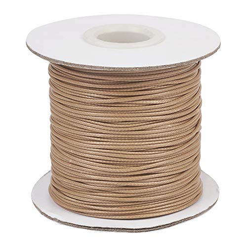 PandaHall 88 Yards/Rollen 1mm Geflochtene Gewachste Baumwollschnur für DIY Armband Schmuckherstellung Handwerk Machen (Burlywood) von PH PandaHall