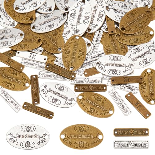 PandaHall 88pcs 2 Formen Handgemachte Metallanhänger, Tibetische Legierung Handgemachte Etiketten Anhänger Bead Charm Metall Label Tag Zeichen Für DIY Handwerk Schmuckherstellung PandaHall 88pcs 2 Formen Handgemachte Metallanhänger, Tibetische Legierung Handgemachte Etiketten Anhänger Bead Charm Metall Label Tag Zeichen Für DIY Handwerk Schmuckherstellung von PH PandaHall