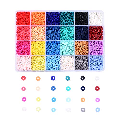 PandaHall 9120 - 9600 Stück 4 mm flache, runde Polymer-Ton-Perlen, Scheibe, 24 Farben, handgefertigt, Heishi Abstandshalter Perlen für Halsketten, Armbänder, Schmuckherstellung PandaHall 9120 - 9600 Stück 4 mm flache, runde Polymer-Ton-Perlen, Scheibe, 24 Farben, handgefertigt, Heishi Abstandshalter Perlen für Halsketten, Armbänder, Schmuckherstellung von PH PandaHall