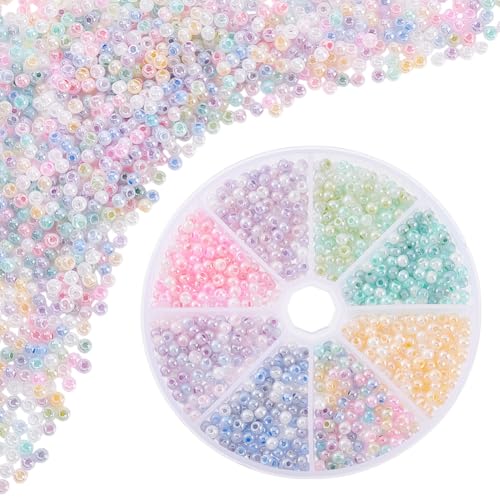 PandaHall 960 Stück Glassamenperlen, 8 Farben 4mm Cremefarbene Rocailles 6/0 Pony-Perlen Taillenperlen Mini-Zwischenperlen Handwerksperlen Für Ohrring-Armband-Halsketten-Eyeglss-Ketten PandaHall 960 Stück Glassamenperlen, 8 Farben 4mm Cremefarbene Rocailles 6/0 Pony-Perlen Taillenperlen Mini-Zwischenperlen Handwerksperlen Für Ohrring-Armband-Halsketten-Eyeglss-Ketten von PH PandaHall