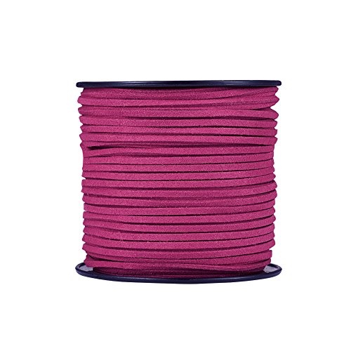 PandaHall 98 Yards 3 mm Kunst-Wildlederschnur, flache Kunstlederschnur, Perlenschnur, Schnur für Armband, Halskette, Schmuckherstellung, Basteln (Kamelie) von PandaHall