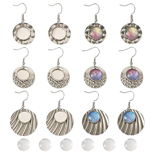 PandaHall Edelstahl-Ohrring-Drahthaken, blanko Lünette, Fassung mit Glaskuppel, Cabochons für Frauen, Ohrring-Schmuckherstellung, 12 Stück PandaHall Edelstahl-Ohrring-Drahthaken, blanko Lünette, Fassung mit Glaskuppel, Cabochons für Frauen, Ohrring-Schmuckherstellung, 12 Stück von PH PandaHall
