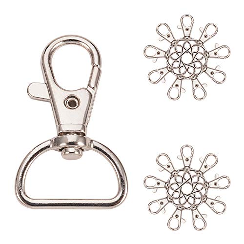 PandaHall Eilte 20pcs Karabinerhaken Swivel Auslöser Clips Split Key Ring Ketten Entdeckungen Platin 42x25mm Loch 8x20mm 20 STK von PH PandaHall